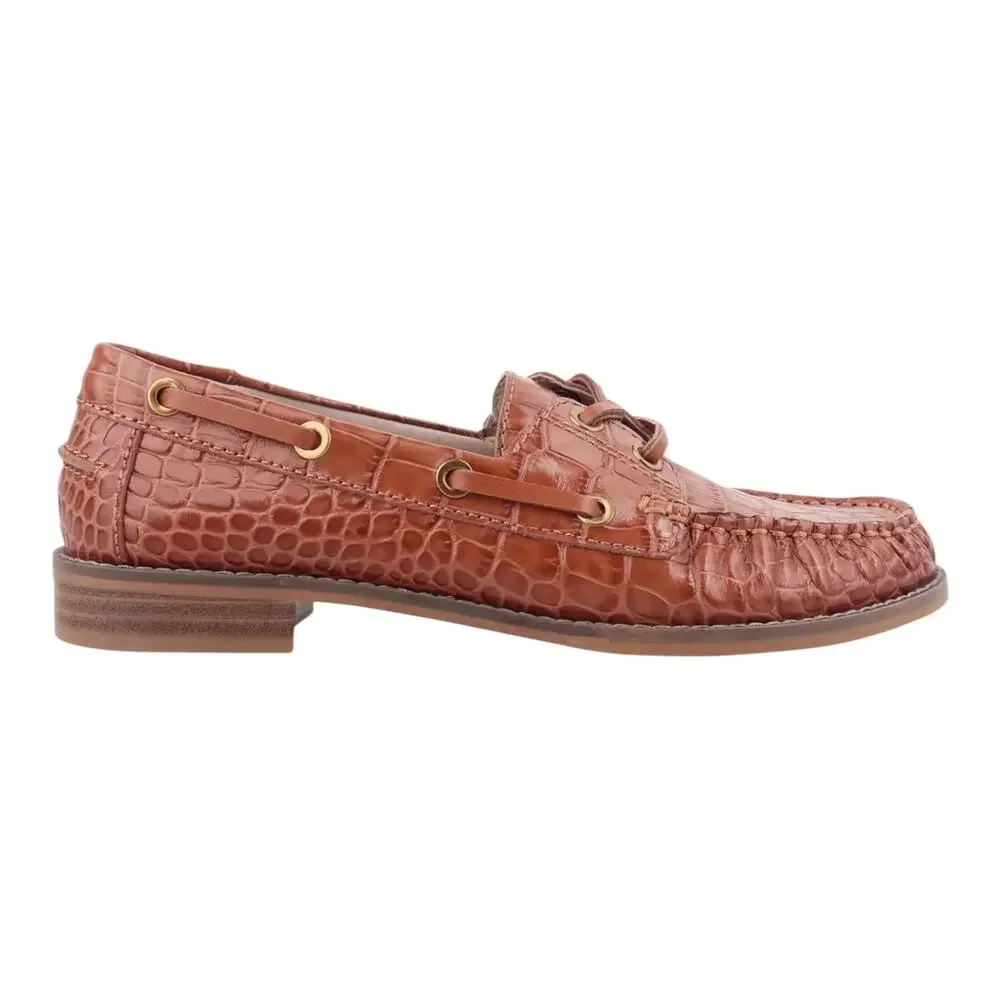 Giani Bernini Women's Lylaa Leather Boat Shoe Loafers Brown Size 6 1/2